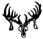 Sportsman's White Decal - Skull - Deer Shack