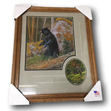 Classic Hunting Wildlife Framed Print - Bear with Close Up Accent - Deer Shack