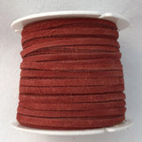 Suede Leather Lace - 1/8" x 25 yards - Black - Brown - Chocolate - Red - Cobalt - Toast - Beige - White - Deer Shack