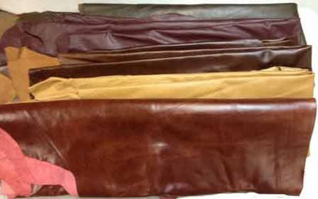 Large Assorted Upholstery Leather Hides - 42-46 Square Feet - B+ Grade - 2-4 oz Cowhide - Deer Shack